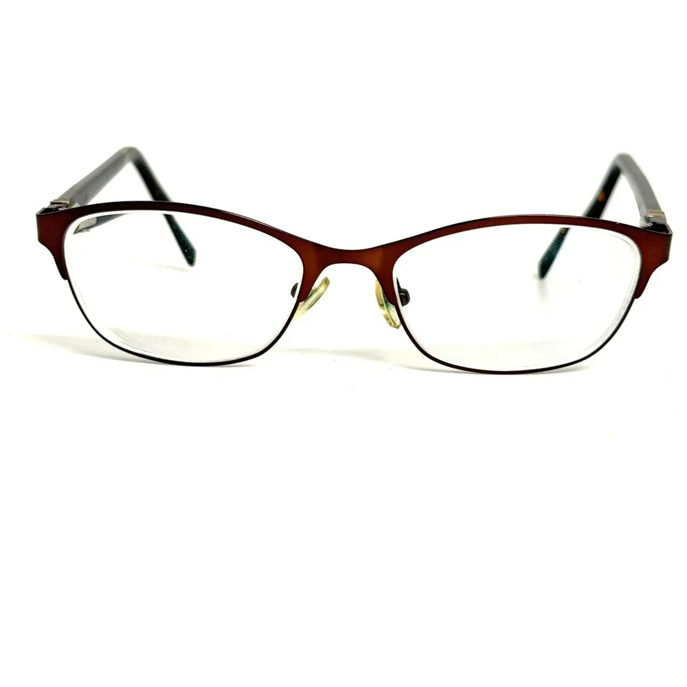 Jones New York J138 Brown Oval Eyeglass Frames 48-16-135 Tortoise Temples